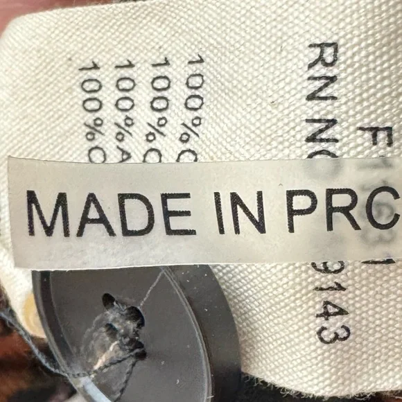 FRNCH Paris Women's Philo Woven Black Ivory Rust Plaid Pants Small 100% Cotton S - Picture 8 of 11